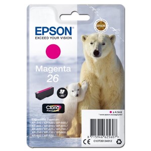 Epson originální ink C13T26134012, T261340, magenta, 4,5ml, Epson Expression Premium XP-800, XP-700, XP-600