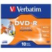 Verbatim DVD-R, Wide Inkjet Printable ID Brand, 43521, 4.7GB, 16x, jewel box, 10-pack, 12cm, pro archivaci dat