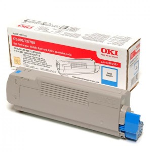 OKI originální toner 43381907, cyan, 2000str., OKI C5600, 5700, O