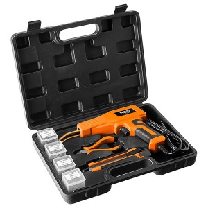 Plastová páječka 50W, 4 typy sponek, počet sponek po 50, 230V 50Hz, oranžová Plastová páječka 50W, 4 typy sponek, počet sponek po 50, 230V 50Hz, oranžová