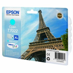 Epson originální ink C13T70224010, XL, cyan, 2000str., Epson WorkForce Pro WP4000, 4500 series