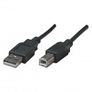 Kabel USB (2.0), USB A M- USB B M, 1.8m, černý