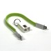 USB kabel (2.0), USB A samec - microUSB samec, 0.2m, světle zelená, klíčenka