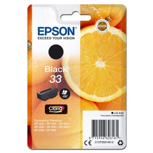 Epson originální ink C13T33314012, T33, black, 6,4ml, Epson Expression Home a Premium XP-530,630,635,830