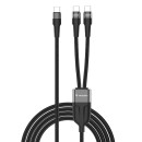 Verbatim USB-C kabel samec USB-C to Dual USB-C - 100W, 1,5m, černý, box, 30279