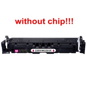 Kompatibilní toner pro HP 220X/W2203X-No Chip! Magenta POZOR kazeta bez čipu 5500 stran