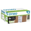 Dymo papírové štítky 159mm x 104mm, bílé, velké, 6 x 220 ks, 2128307, 6 rolí v balení, cena za balení