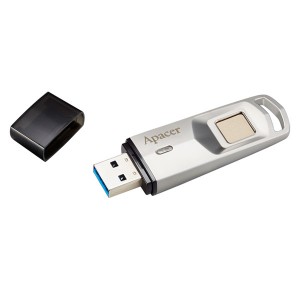 Apacer USB flash disk, USB 3.0, 32GB, AH651, stříbrný, AP32GAH651S-1, s otiskem prstu