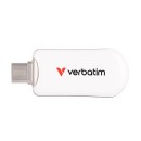 Verbatim USB flash disk, USB C, 256GB, Plectra, bílý, 30230, USB C