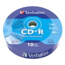 Verbatim CD-R, 43725, Extra Protection, 10-pack, 700MB, 52x, 80min., 12cm, bez možnosti potisku, wrap, pro archivaci dat