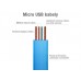 Kabel USB (2.0), USB A M- USB micro B M, 0.4m, modrý, Avacom