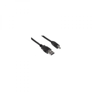 Kabel USB (2.0), USB A M- 8 pin M, 1.8m, černý, Logo, blistr, PANASONIC
