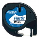 Dymo originální páska do tiskárny štítků, Dymo, 59422, S0721660, černý tisk/bílý podklad, 4m, 12mm, LetraTag plastová páska