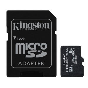 Kingston paměťová karta Industrial C10, 8GB, micro SDHC, SDCIT2/8GB, UHS-I U3 (Class 10), pSLC karta s adaptérem