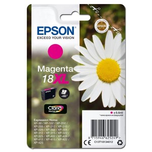 Epson originální ink C13T18134012, T181340, 18XL, magenta, 6,6ml, Epson Expression Home XP-102, XP-402, XP-405, XP-302