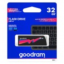 Goodram USB flash disk, USB 3.0 (3.2 Gen 1), 32GB, UCL3, černý, UCL3-0320K0R11, USB A, s výsuvným konektorem