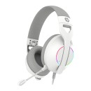 HP DHE-8003U, sluchátka s mikrofonem, drátová, bílá, 7.1 surround (virtuálně), podsvícená, USB