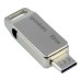 Goodram USB flash disk, USB 3.0 (3.2 Gen 1), 32GB, ODA3, stříbrný, ODA3-0320S0R11, USB A / USB C, s otočnou krytkou