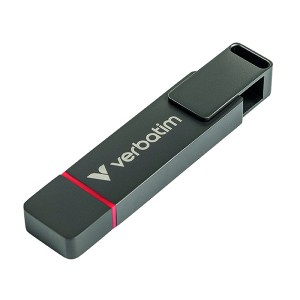 Verbatim USB flash disk, USB C a USB 3.2 Gen 1, 512GB, Dual QuickStick, šedý, 32042, USB C, s poutkem