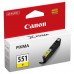 Canon originální ink CLI551Y, yellow, 7ml, 6511B001, Canon PIXMA iP7250, MG5450, MG6350, MG7550