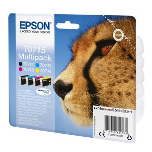 Epson originální ink C13T07154022, CMYK, blistr s ochranou, Epson D78, DX4000, DX4050, DX5000, DX5050, DX6000, DX605