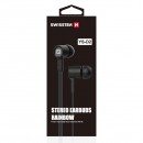 SWISSTEN YS-D2, sluchátka s mikrofonem, bez ovládání hlasitosti, černá, stereo, špuntová typ 3.5 mm jack