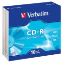 Verbatim CD-R, 43415, DataLife, 10-pack, 700MB, Extra Protection, 52x, 80min., 12cm, bez možnosti potisku, slim box, Standard, pro