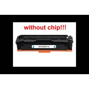 Kompatibilní toner s HP 207A/W2211A Cyan NO CHIP  NeutralBox 1250 stran POZOR kazeta bez čipu