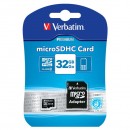 Verbatim Micro Secure Digital Card, 32GB, micro SDHC, 44083, UHS-I U1 (Class 10), s adaptérem