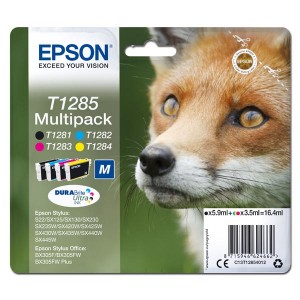 Epson originální ink C13T12854012, T1285, CMYK, 16,4ml, Epson Stylus S22, SX125, 420W, 425W, Stylus Office BX305