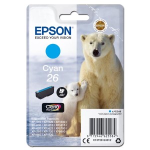 Epson originální ink C13T26124012, T261240, cyan, 4,5ml, Epson Expression Premium XP-800, XP-700, XP-600