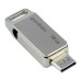 Goodram USB flash disk, USB 3.0 (3.2 Gen 1), 16GB, ODA3, stříbrný, ODA3-0160S0R11, USB A / USB C, s otočnou krytkou