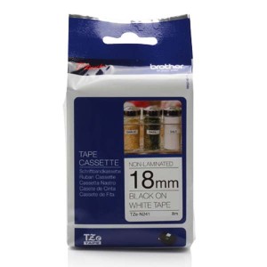Brother originální páska do tiskárny štítků, Brother, TZE-N241, černý tisk/bílý podklad, nelaminovaná, 8m, 18mm