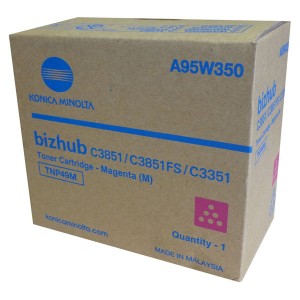 Konica Minolta originální toner A95W350, magenta, 12000str., TNP-49M, Konica Minolta Bizhub C3351, Bizhub C3851, Bizhub C3851FS, O