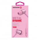 SWISSTEN YS500, sluchátka s mikrofonem, bez ovládání hlasitosti, růžová, špuntová typ 3.5 mm jack