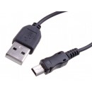 Kabel USB (2.0), USB A M- USB mini M (5 pin), 0.22m, černý, Avacom
