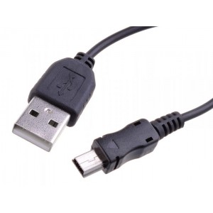 Kabel USB (2.0), USB A M- USB mini M (5 pin), 0.22m, černý, Avacom