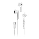 Genius HS-M366 sluchátka s mikrofonem, bílá, špuntová, USB Type-C