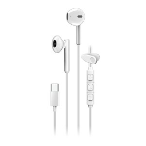 Genius HS-M366 sluchátka s mikrofonem, bílá, špuntová, USB Type-C