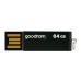 Goodram USB flash disk, USB 2.0, 64GB, UCU2, černý, UCU2-0640K0R11, USB A, s otočnou krytkou