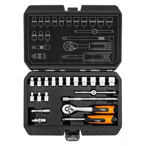 Sada nástrčných klíčů, 10-230, 20 ks, velikost 1/4, kufřík,, NEO TOOLS