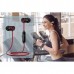 Powerton bezdrátová bluetooth sluchátka W2, s magnetickým uchycením, mikrofon, ovládání hlasitosti, černo-stříbrná, sportovní typ 
