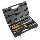 Momentový klíč se sadou bitů, 08-821, 21 ks, velikost 1/4, kufřík,5 - 25 Nm, NEO TOOLS