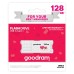 Goodram USB flash disk, USB 2.0, 128GB, UME2, bílý, UME2-1280W0R11-V, USB A, s krytkou