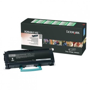 Lexmark originální toner X264A11G, black, 3500str., return, Lexmark X264, X363, X364, O