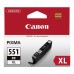 Canon originální ink CLI551BK XL, black, 1130str., 11ml, 6443B001, high capacity, Canon PIXMA iP7250, MG5450, MG6350, MG7550