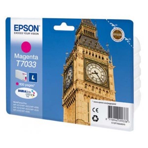 Epson originální ink C13T70334010, L, magenta, 800str., Epson WorkForce Pro WP4000, 4500 series