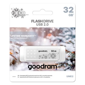 Goodram USB flash disk, USB 2.0, 32GB, UME WINTER, UME WINTER, bílý, UME2-0320W0R11-WI