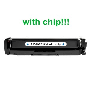 Kompatibilní toner pro HP 219A/W2191A-Plně funkční čip! Cyan 1200 stran