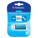 Verbatim USB flash disk, USB 2.0, 32GB, PinStripe, Store N Go, modrý, 49057, USB A, s výsuvným konektorem